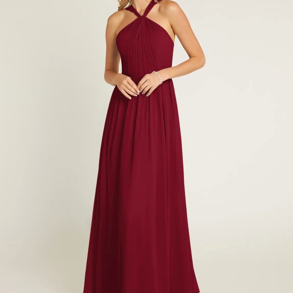 UNALTERED Azazie Jacey Burgundy Bridesmaid Dress